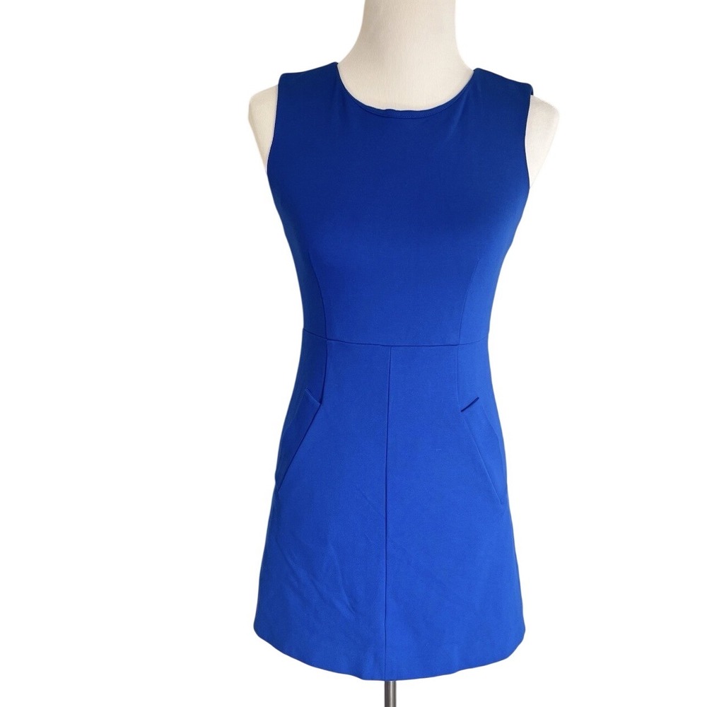 Diane von Furstenberg Carpreena Shift Dress Size 4 DVF Blue Sleeveless Career